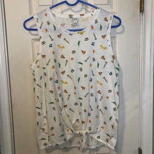 J Crew New York City Print Tie-Front Tank Top